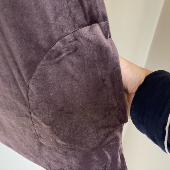 J. Jill Pure Jill Women’s velvet long sleeve crew shift dress tunic plum large! - Picture 4 of 9